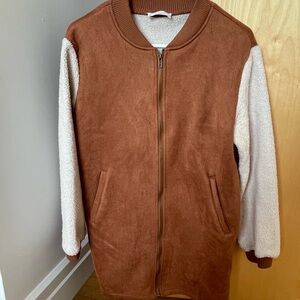 Sage the Label Brown Suede & Cream Jacket | Size XS